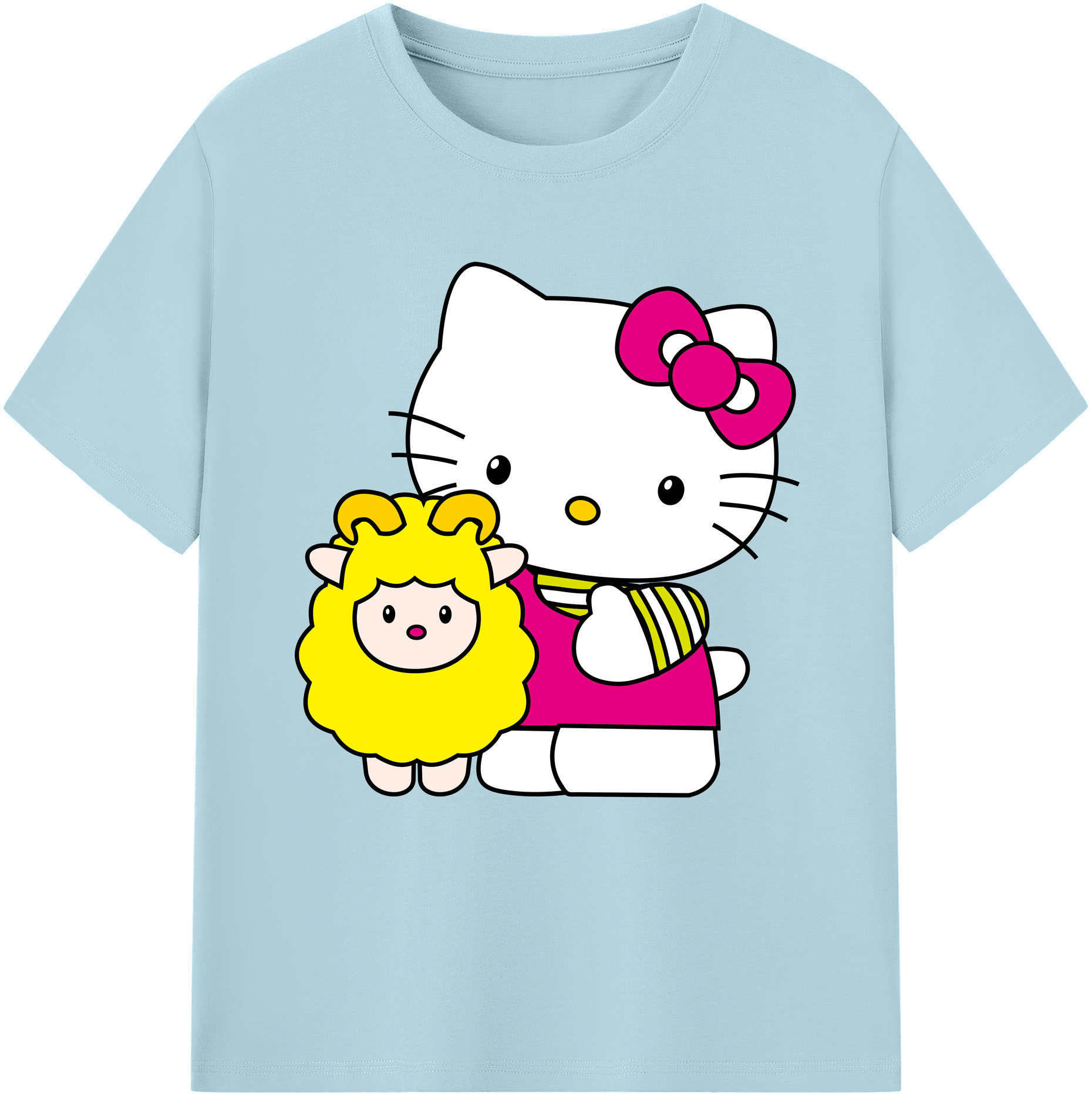 （画像用） Hello Kitty ハローキティ 綿100％半袖Tシャツ（フロントプリント）